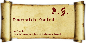 Modrovich Zerind névjegykártya
